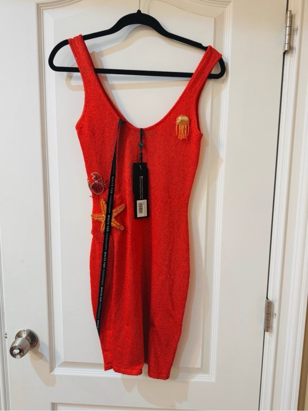 White Fox Boutique Red Embellished Mini Dress
